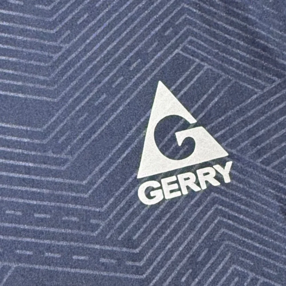 Gerry Mens Hybrid Swim Shorts Navy Blue Geometric Pattern‎ Size Medium 1665513
